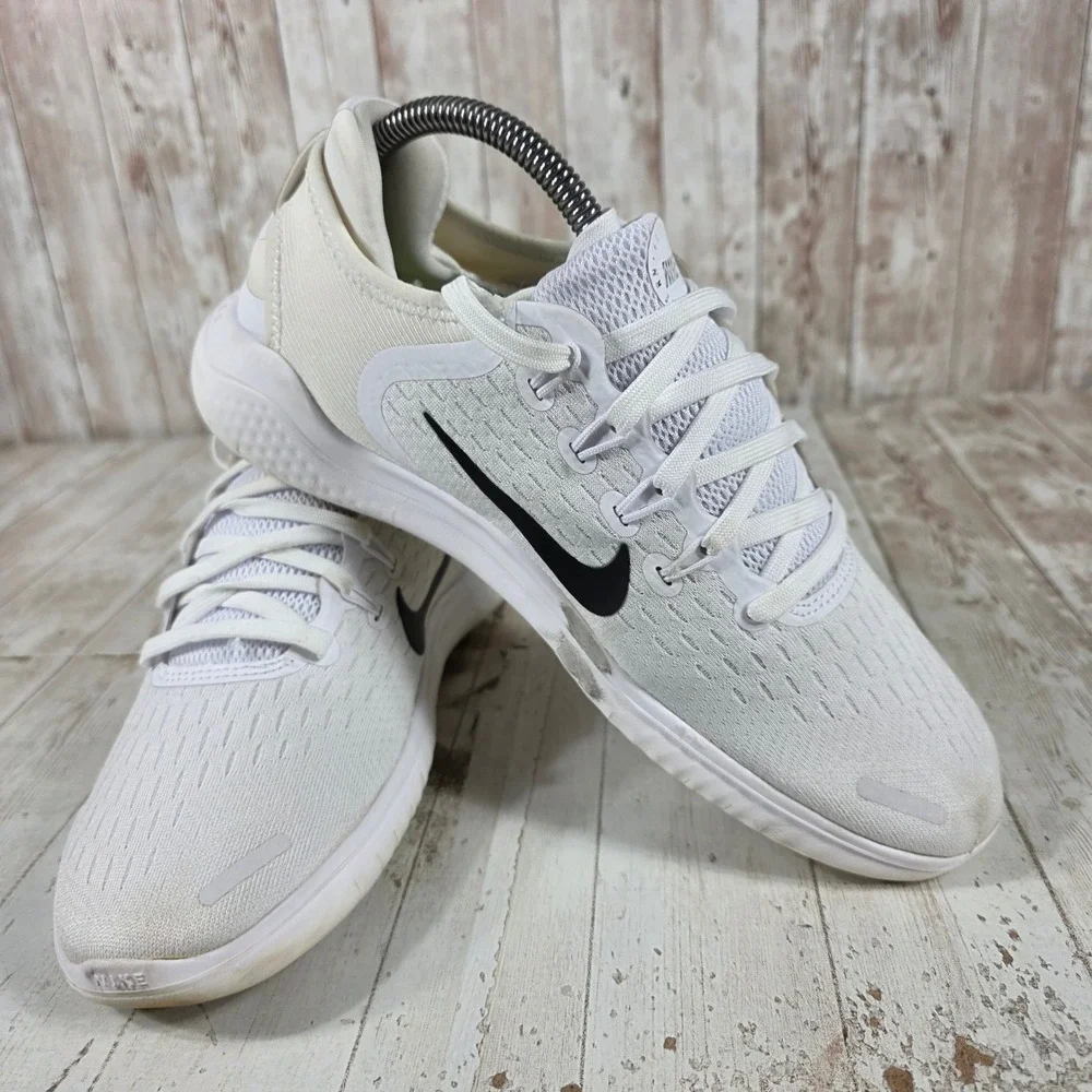 Nike Free RN 2018 Womens Running Shoes White Black 942837-100 Size 9